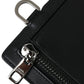 Dolce & Gabbana Black Calf Leather Lanyard Logo Card Holder Men Wallet