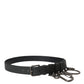 Dolce & Gabbana Black Calf Leather Silver Metal Buckle Belt