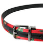 Dolce & Gabbana Red Leather Jacquard Silver Metal Buckle Belt