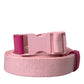 Dolce & Gabbana Pink Canvas Stretch Plastic Buckle Women Belt