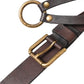 Dolce & Gabbana Dark Brown Leather Gold Metal Buckle Women Belt