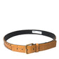 Dolce & Gabbana Beige Alligator Leather Studded Metal Buckle Belt