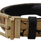 Dolce & Gabbana Multicolor Jacquard Leather Logo Buckle Belt