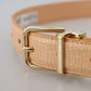 Dolce & Gabbana Beige Exotic Leather Gold Metal Buckle Belt