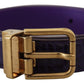 Dolce & Gabbana Purple Exotic Leather Gold Metal Buckle Belt