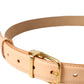 Dolce & Gabbana Beige Calfskin Leather Gold Metal Buckle Belt