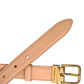 Dolce & Gabbana Beige Calfskin Leather Gold Metal Buckle Belt