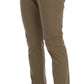 Daniele Alessandrini Beige Cotton Stretch Slim Fit Chinos