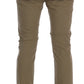 Daniele Alessandrini Beige Cotton Stretch Slim Fit Chinos