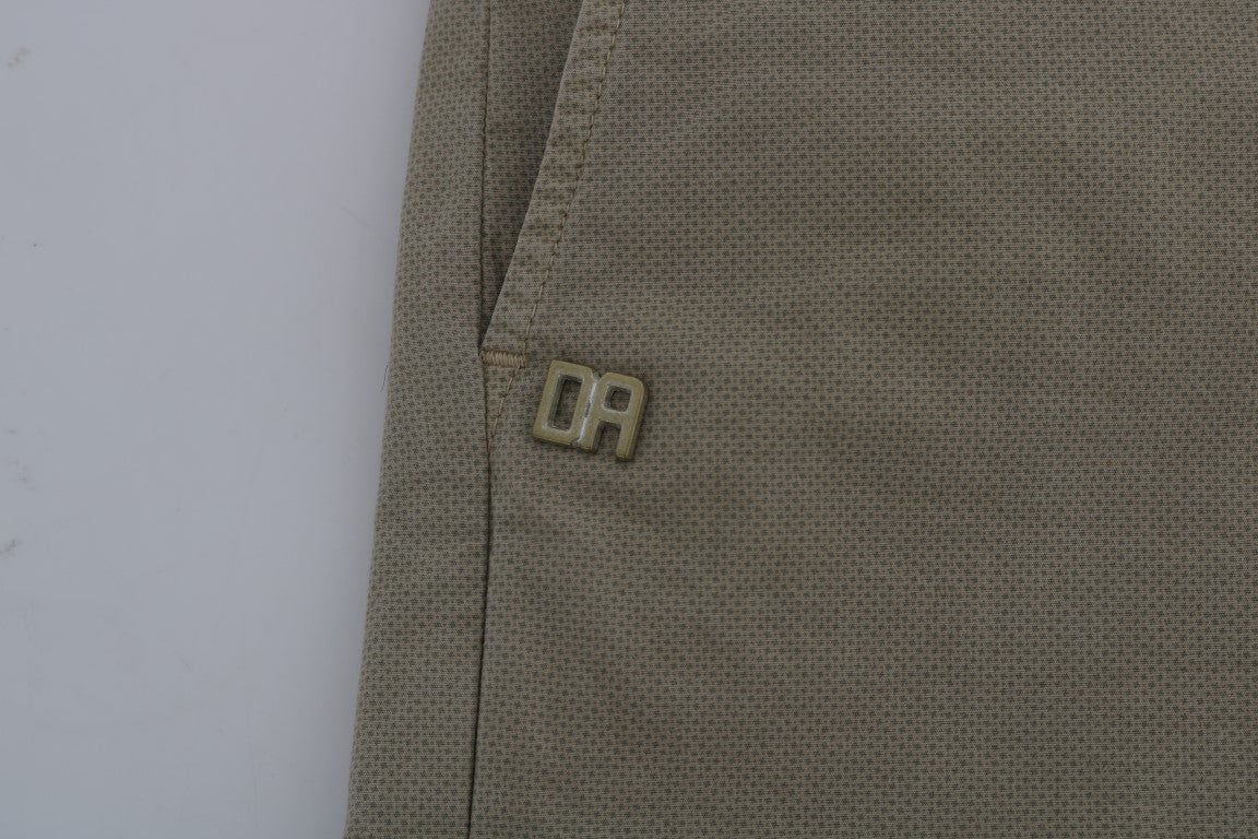 Daniele Alessandrini Beige Cotton Stretch Slim Fit Chinos