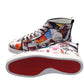 Christian Louboutin Louis Orlato Flat Leather Printed High Top Sneakers