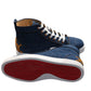 Christian Louboutin Fun Louis Flat Denim High Top Sneakers