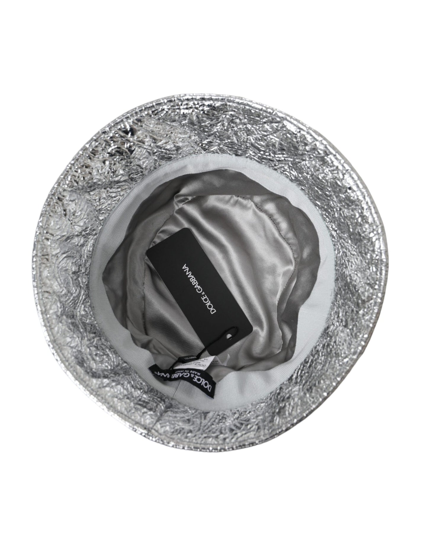 Dolce & Gabbana Metallic Silver Bucket Hat