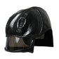 Dolce & Gabbana Black Leather Helmet Visor Bucket Hat Men