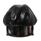 Dolce & Gabbana Black Leather Helmet Visor Bucket Hat Men