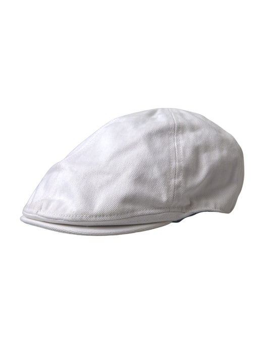 Dolce & Gabbana White Cotton Cloth Newsboy Hat Men