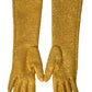 Dolce & Gabbana Gold Lurex Fantasia Mid Arm Length Gloves