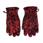 Dolce & Gabbana Red Leopard Logo Wrist Length Gloves