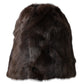 Dolce & Gabbana Brown Weasel Fur Womens Cashmere Hat Beanie