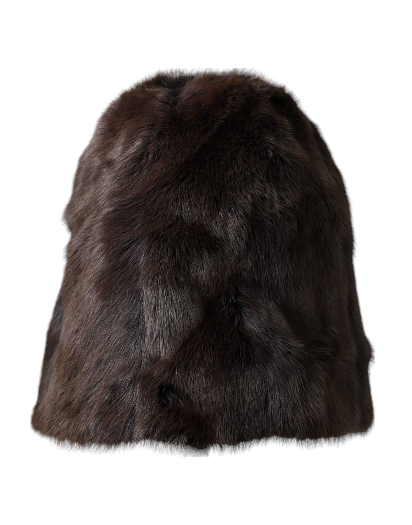 Dolce & Gabbana Brown Weasel Fur Womens Cashmere Hat Beanie