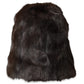 Dolce & Gabbana Brown Weasel Fur Womens Cashmere Hat Beanie