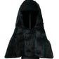 Dolce & Gabbana Black Weasel Fur Whole Head Wrap Hat