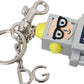 Dolce & Gabbana Multicolor Astronaut Space Metal Logo Keyring Keychain