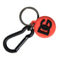 Dolce & Gabbana Red Orange Rubber DG Logo Round Metal Keyring Keychain