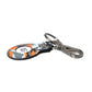 Dolce & Gabbana Camouflage Leather DG Logo Round Metal Keyring Keychain