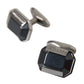 Dolce & Gabbana Silver Plated Brass Pin Crystal Cufflinks