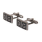 Dolce & Gabbana Silver Plated Metal Brass DG Logo Pin Cufflinks