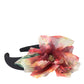 Dolce & Gabbana Rose Pink Silk Floral Black Tiara Women Hairband Diadem