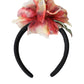 Dolce & Gabbana Rose Pink Silk Floral Black Tiara Women Hairband Diadem