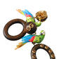 Dolce & Gabbana Multicolor Parrot Wood Brass Crystal Embellished Earrings