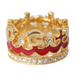 Dolce & Gabbana Gold Tone BrassCrystal Enamel DG CROWN Statement Ring