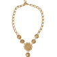 Dolce & Gabbana Gold Brass Crystal Purple Pink Pearl Pendants Necklace