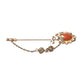 Dolce & Gabbana Gold Brass Crystal Chain 925 Sterling Silver Pin Brooch