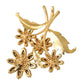 Dolce & Gabbana Gold Yellow Green Filigree Flower Crystals Brooch Pin