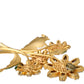 Dolce & Gabbana Gold Yellow Green Filigree Flower Crystals Brooch Pin