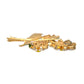 Dolce & Gabbana Gold Yellow Green Filigree Flower Crystals Brooch Pin