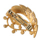 Dolce & Gabbana Gold Brass Leaf Embellished Jewelry Brooch Hair Pin