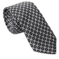 Dolce & Gabbana Black White Patterned Silk Adjustable Men Tie