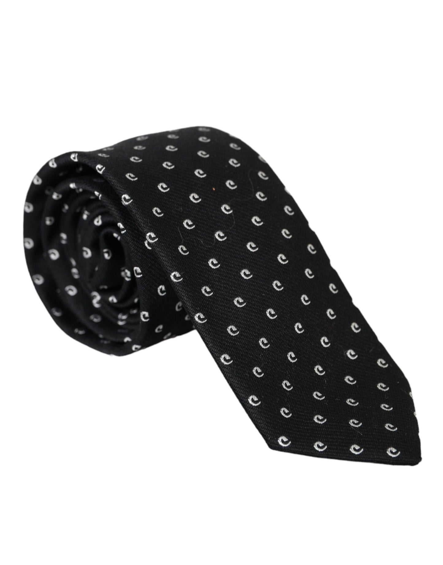 Dolce & Gabbana Black Logo Cotton Blend Adjustable Tie