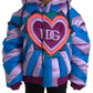 Dolce & Gabbana Multicolor Heart Logo Hooded Puffer Jacket