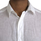 Dolce & Gabbana White Linen Long Sleeve Dress MARTINI Shirt