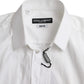 Dolce & Gabbana White Cotton Long Sleeve Dress MARTINI Shirt