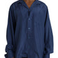 Dolce & Gabbana Blue Silk Long Sleeve Lounge Casual Shirt