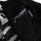 Dolce & Gabbana Black Silver Zebra Sequined Quarter Zip Sweater