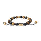 Nialaya CZ Ball Tiger Eye Stone Copper Beaded Men Bracelet