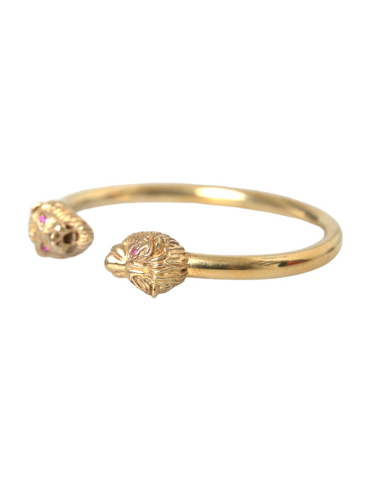 Nialaya Gold CZ Lion Bangle Bracelet Women